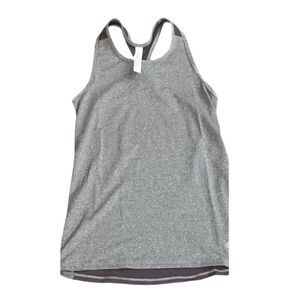 Coreio size XS racer  back tank top. Grey on grey color block .Polyester Lycra b